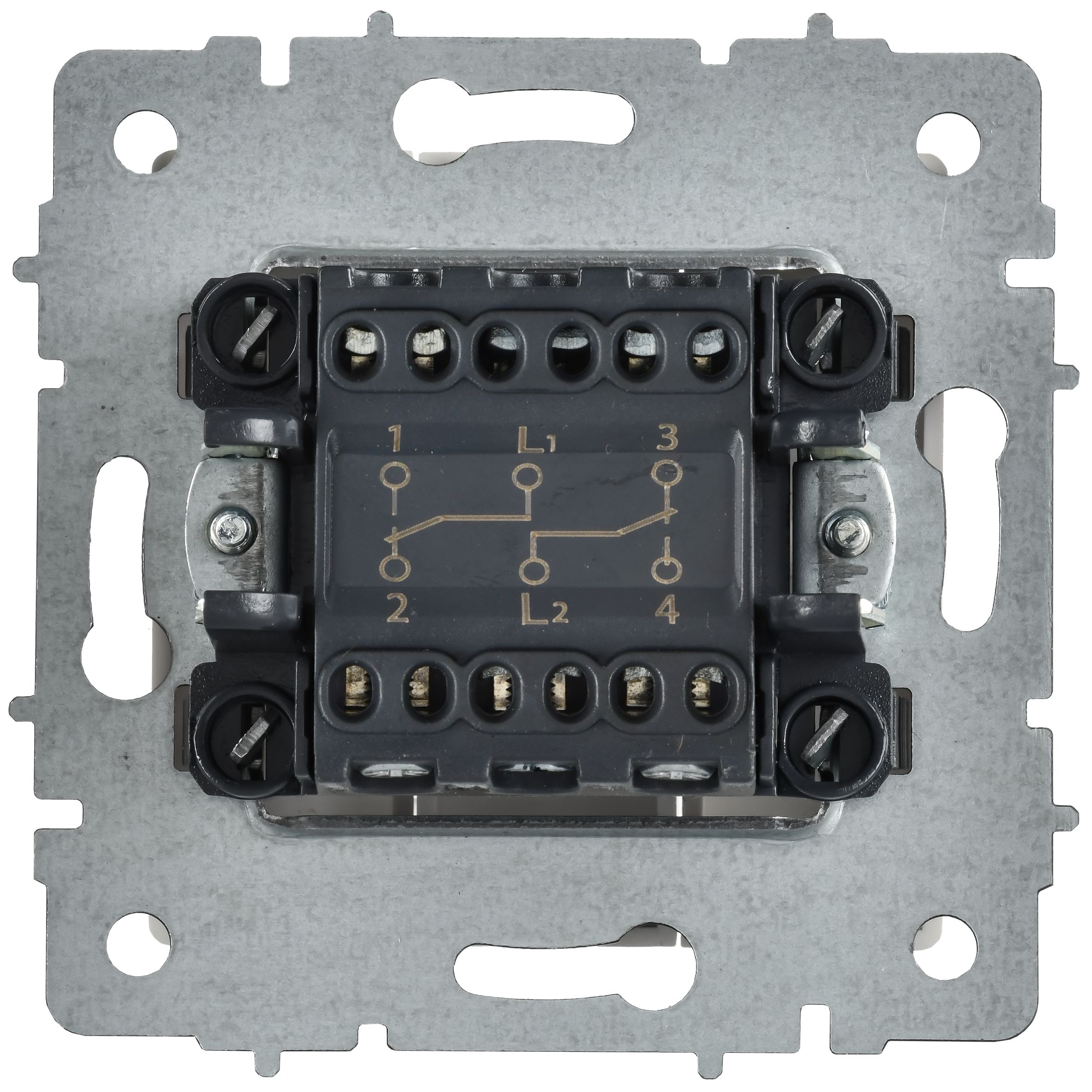 BRITE Выключатель 2-клавишный проходной 10А ВС10-2-6-БрАБ арктический белый IEK