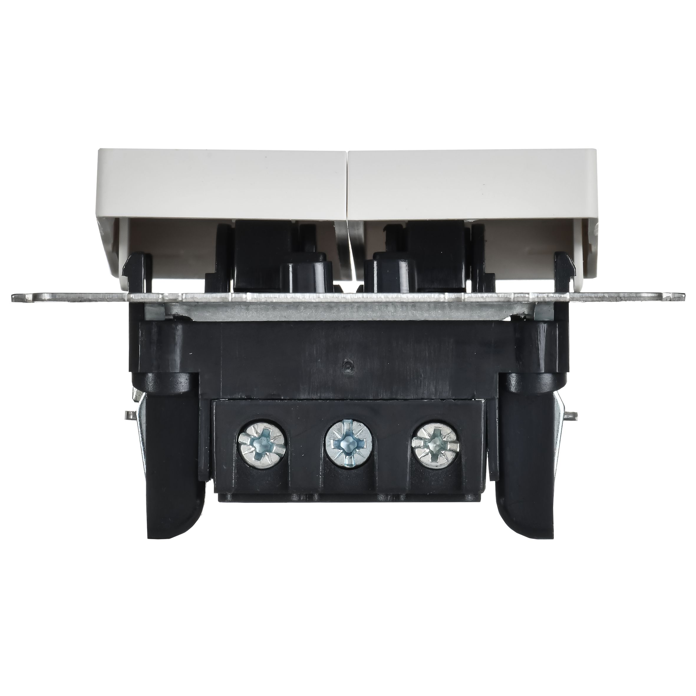 BRITE Выключатель 2-клавишный проходной 10А ВС10-2-6-БрАБ арктический белый IEK