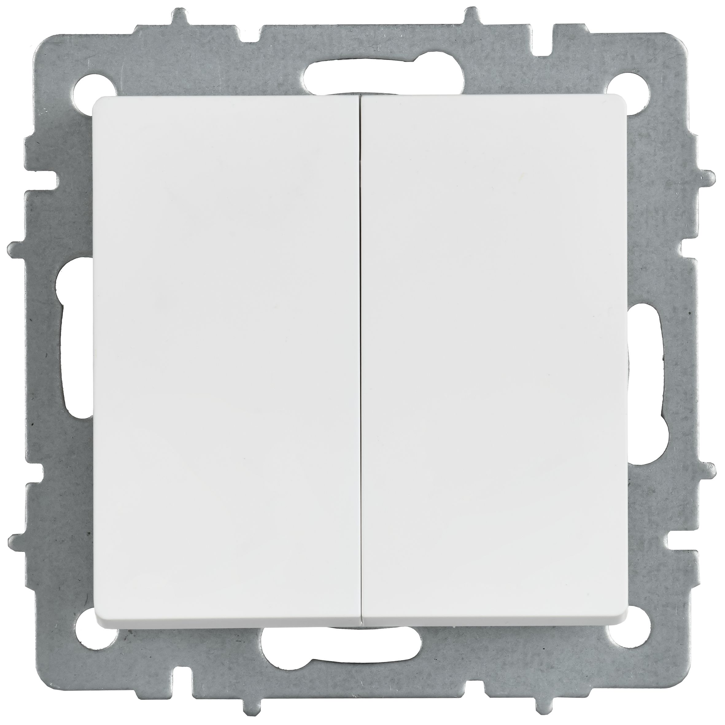 BRITE Выключатель 2-клавишный 10А ВС10-2-0-БрАБ арктический белый IEK