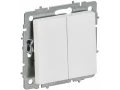 BRITE Выключатель 2-клавишный 10А ВС10-2-0-БрАБ арктический белый IEK