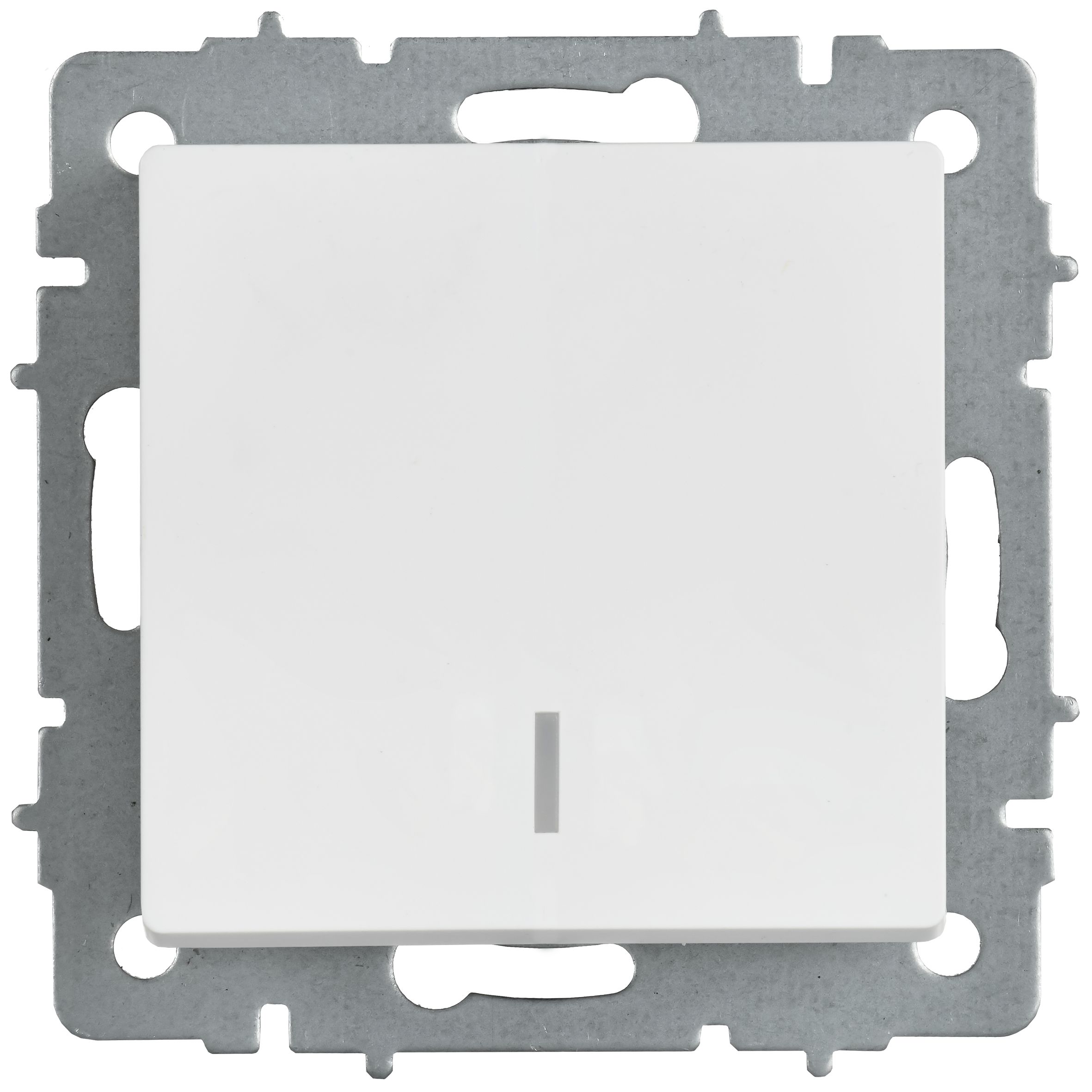 BRITE Выключатель 1-клавишный проходной с индикацией 10А ВС10-1-7-БрАБ арктический белый IEK