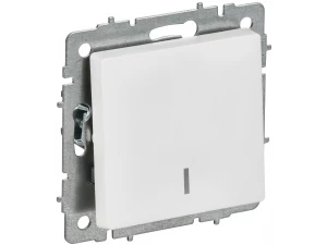 BRITE Выключатель 1-клавишный проходной с индикацией 10А ВС10-1-7-БрАБ арктический белый IEK