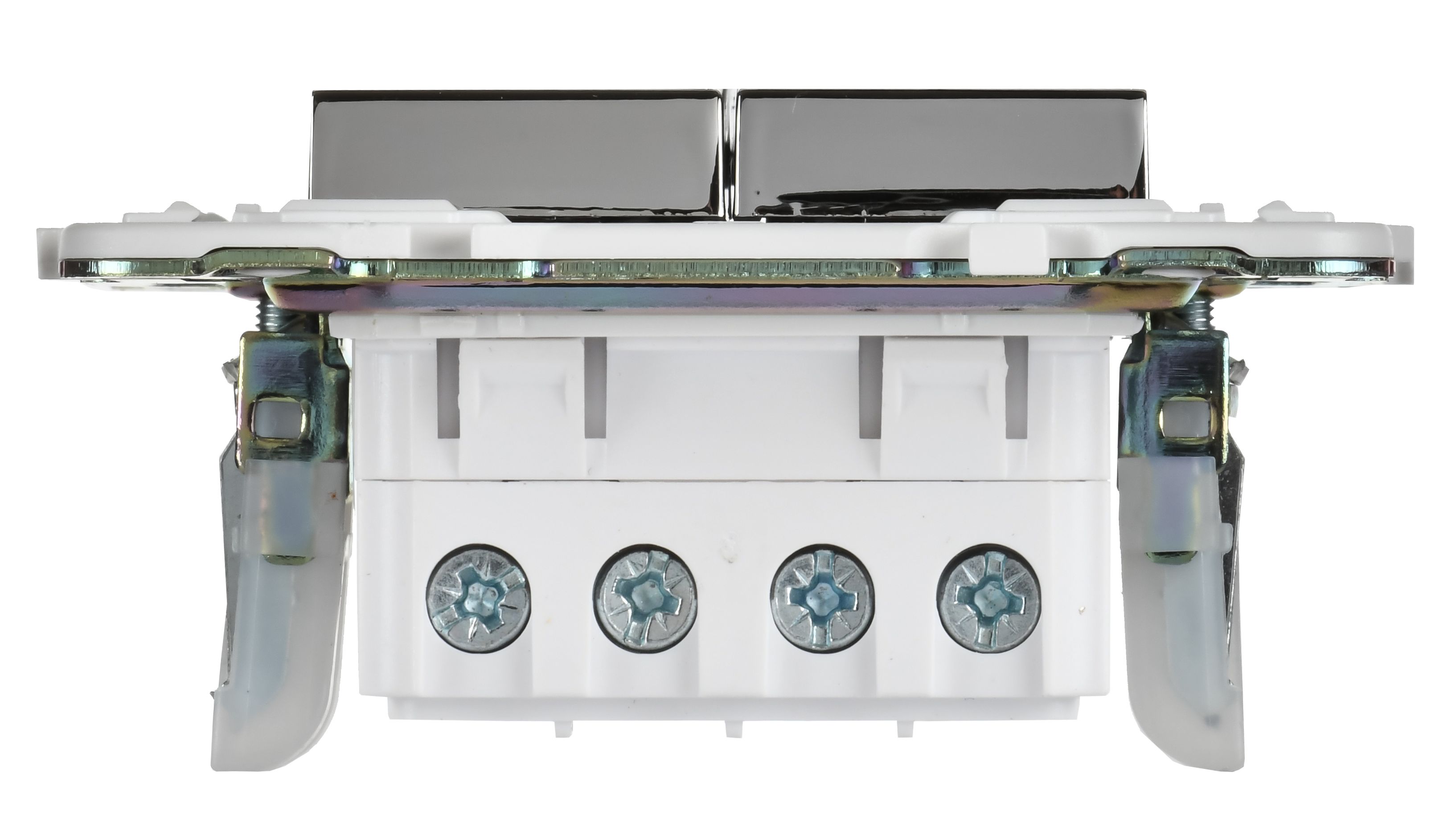 SKANDY Выключатель 2-клавишный перекрестный 10А SK-V06N металл никель IEK