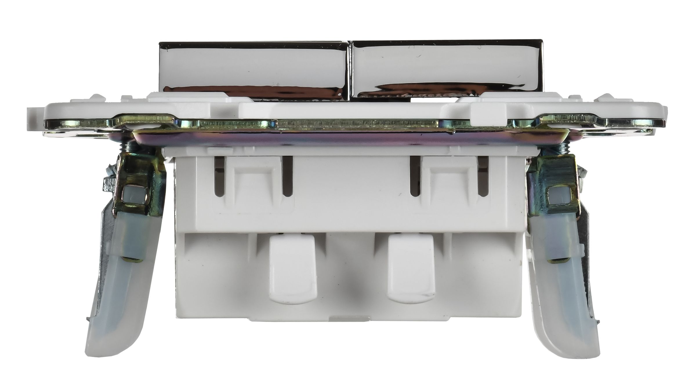 SKANDY Выключатель 2-клавишный 10А SK-V04N металл никель IEK