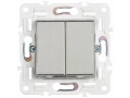 SKANDY Выключатель 2-клавишный 10А SK-V04N металл никель IEK
