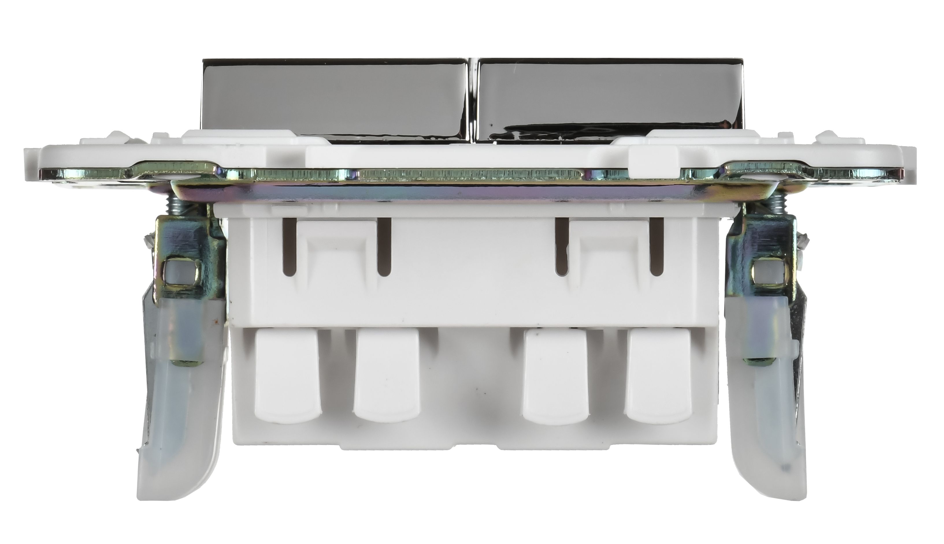 SKANDY Выключатель 2-клавишный проходной 10А SK-V05N металл никель IEK