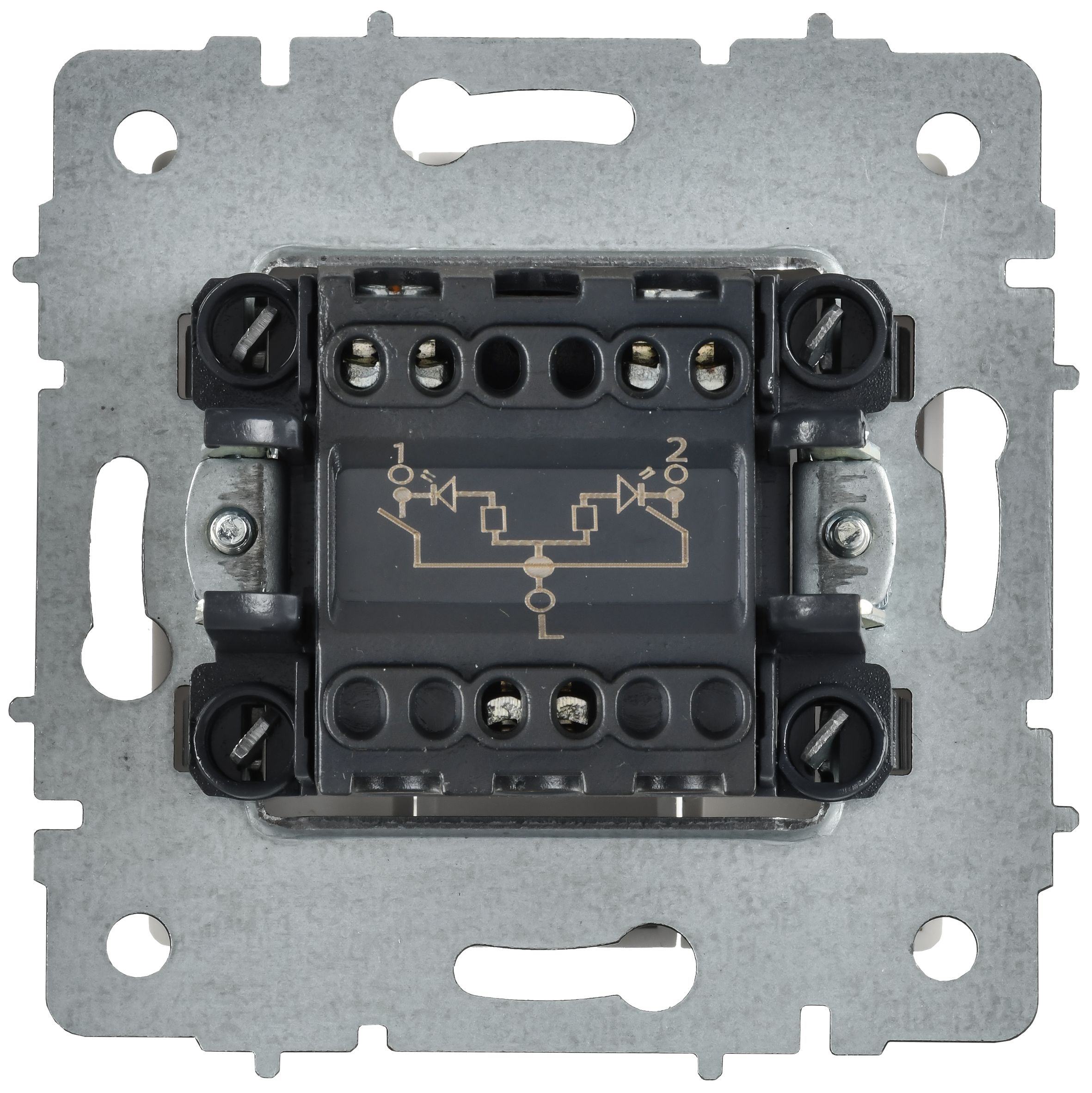 BRITE Выключатель 2-клавишный с индикацией 10А ВС10-2-1-БрАБ арктический белый IEK