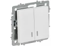 BRITE Выключатель 2-клавишный с индикацией 10А ВС10-2-1-БрАБ арктический белый IEK