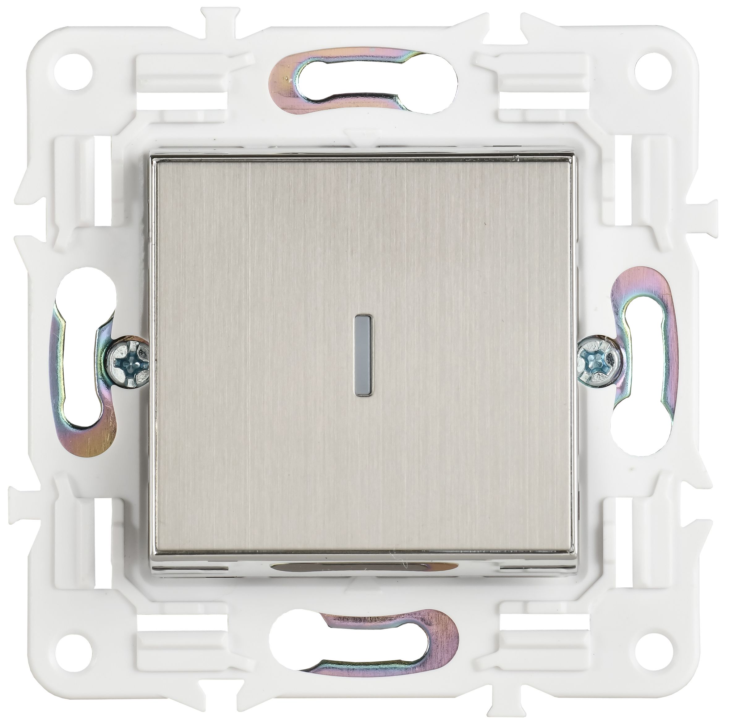 SKANDY Выключатель 1-клавишный с индикацией 10А SK-V07N металл никель IEK