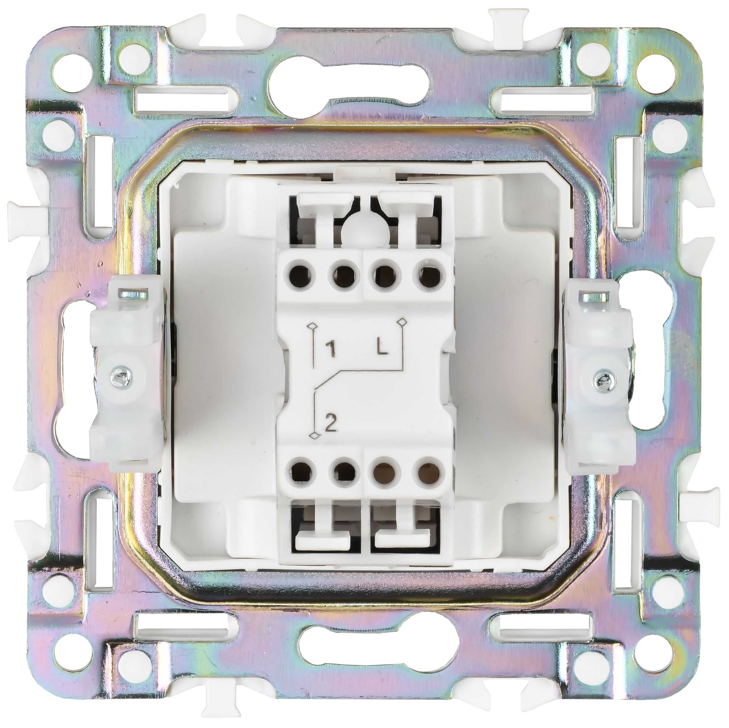 SKANDY Выключатель 1-клавишный проходной 10А SK-V02N металл никель IEK