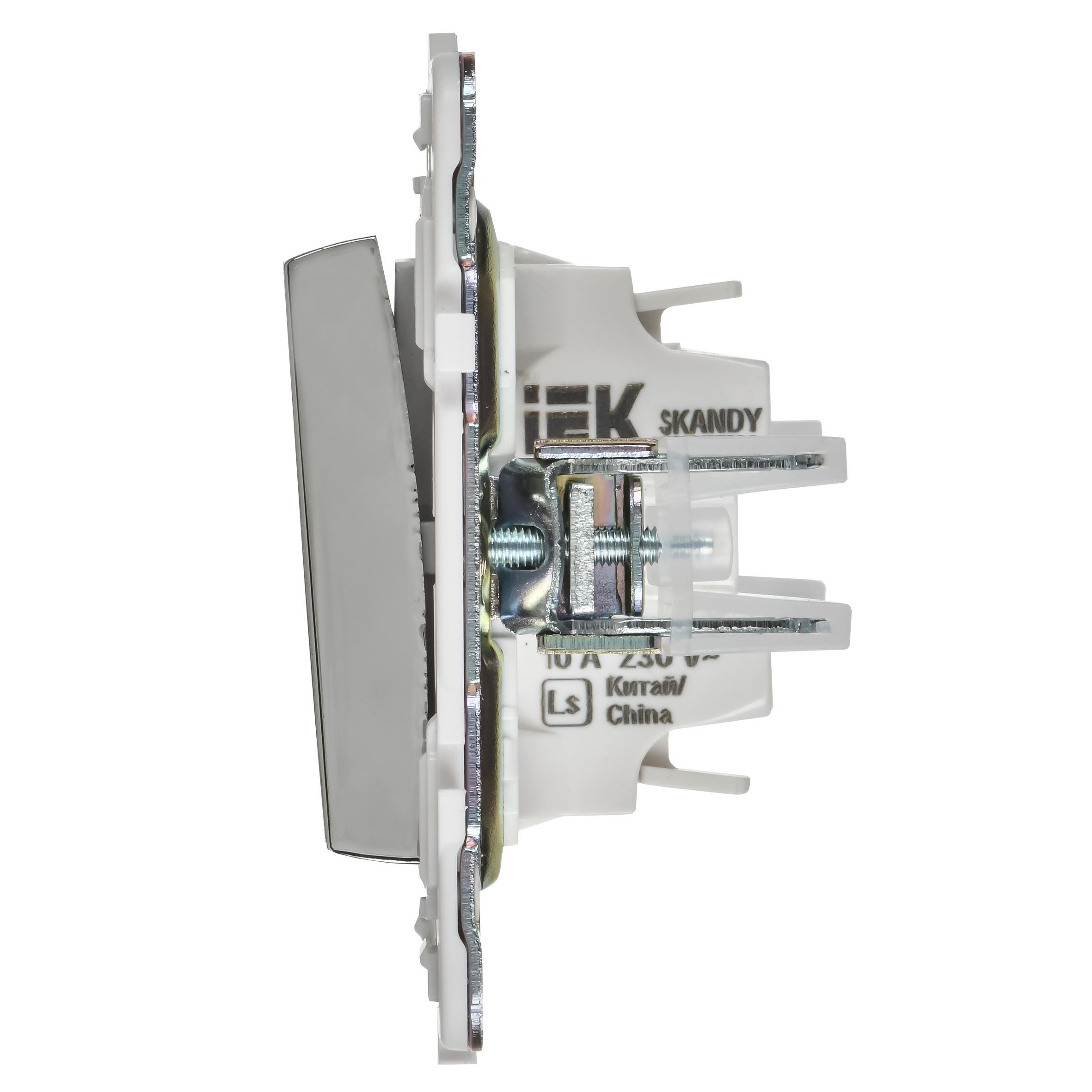SKANDY Выключатель 3-клавишный 10А SK-V11N металл никель IEK