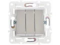SKANDY Выключатель 3-клавишный 10А SK-V11N металл никель IEK