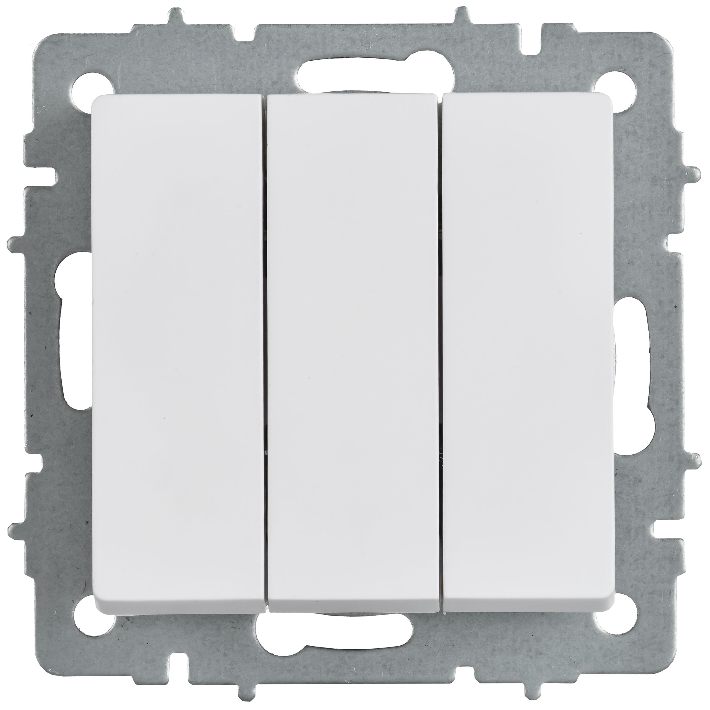 BRITE Выключатель 3-клавишный 10А ВС10-3-0-БрАБ арктический белый IEK