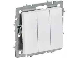 BRITE Выключатель 3-клавишный 10А ВС10-3-0-БрАБ арктический белый IEK