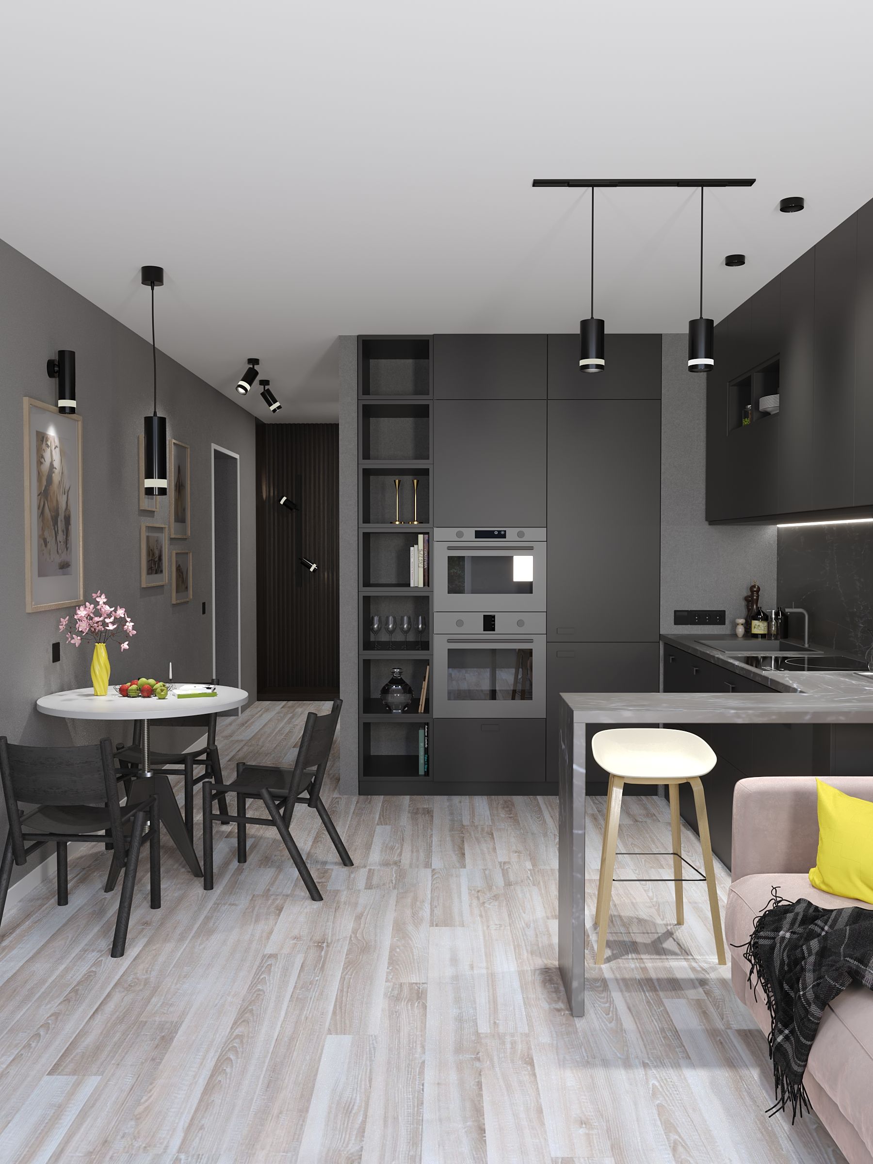 Светильник 4009 накладной настенный под лампу 2хGU10 черный IEK