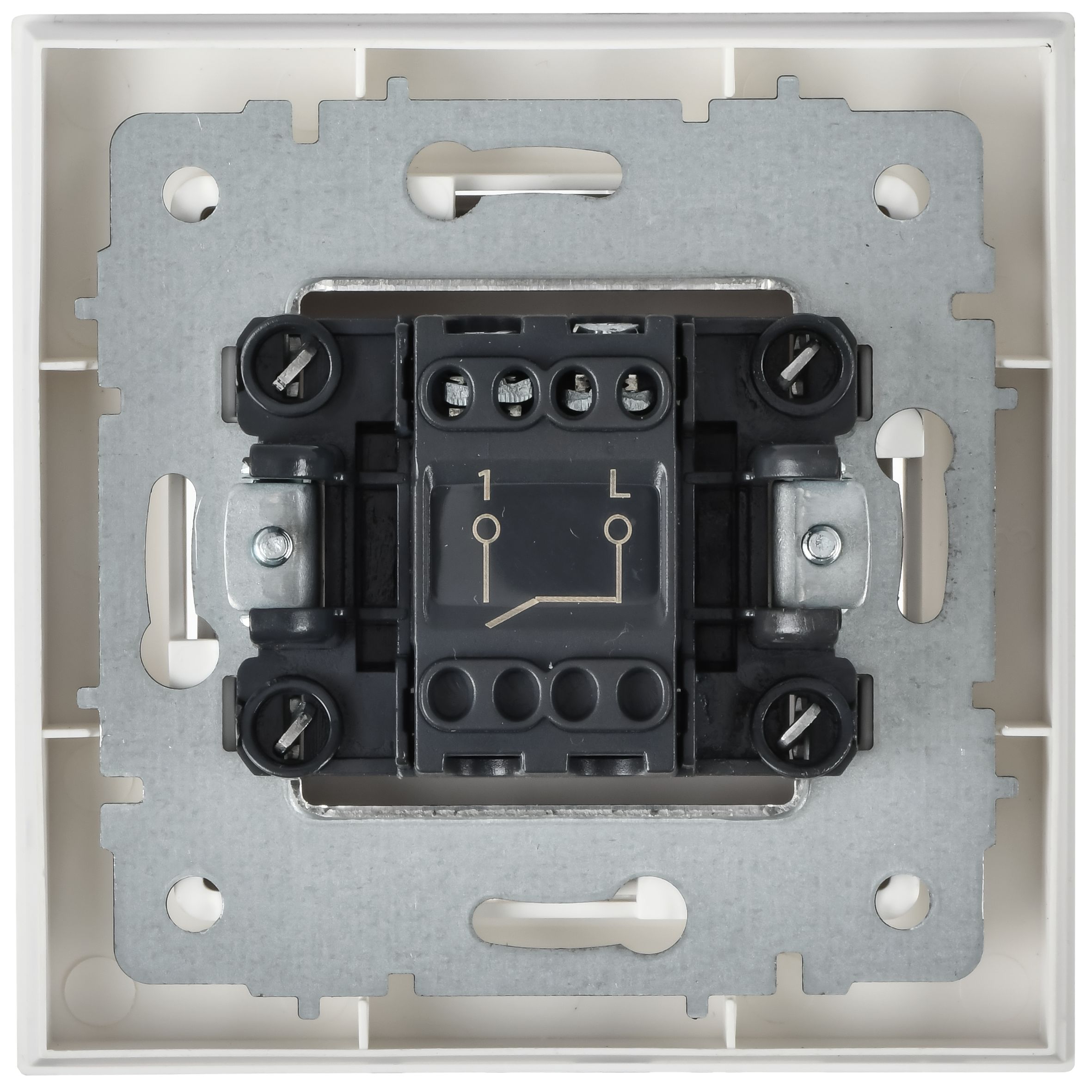 BRITE Выключатель 1-клавишный 10А в сборе ВСР10-1-0-БрАБ арктический белый IEK