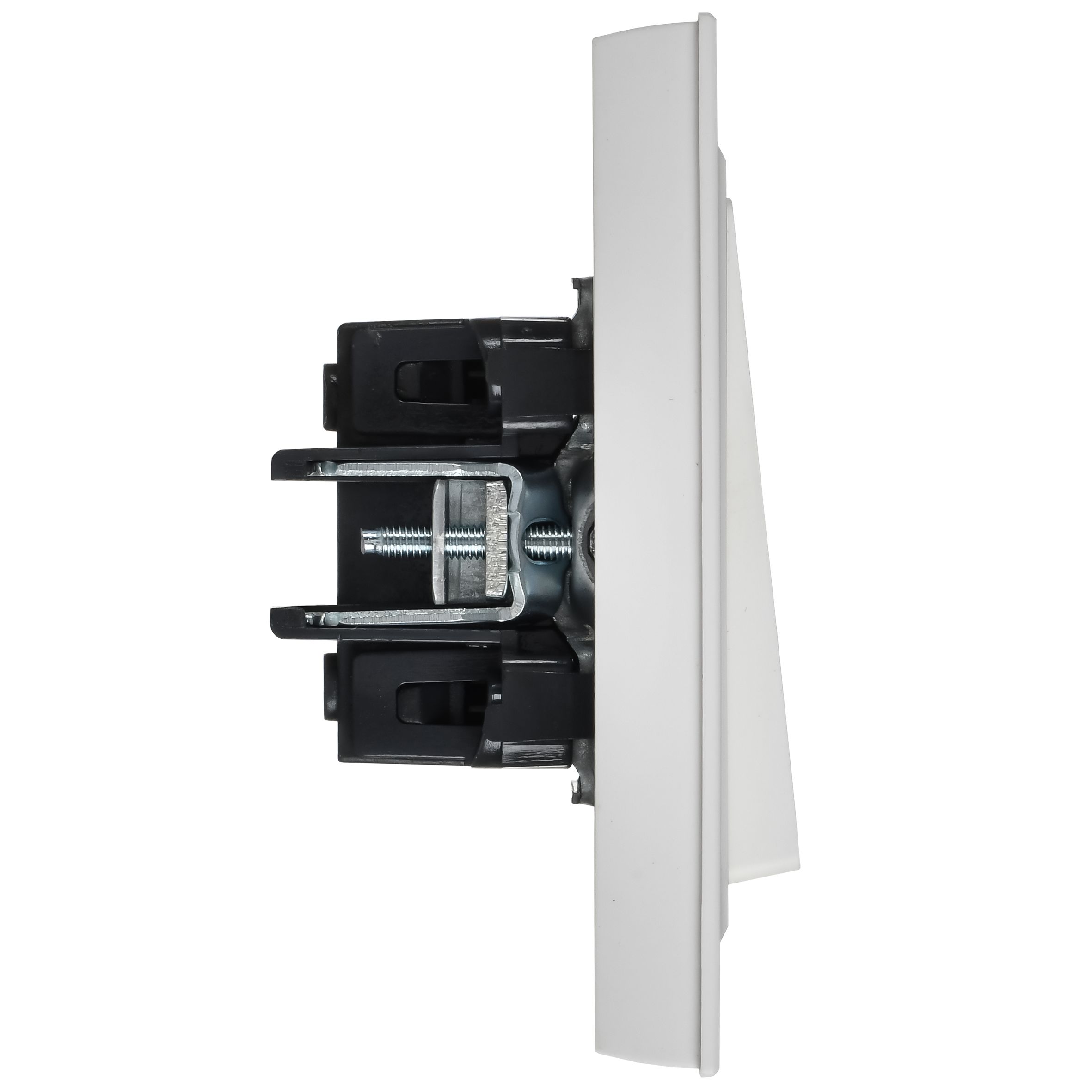 BRITE Выключатель 1-клавишный 10А в сборе ВСР10-1-0-БрАБ арктический белый IEK