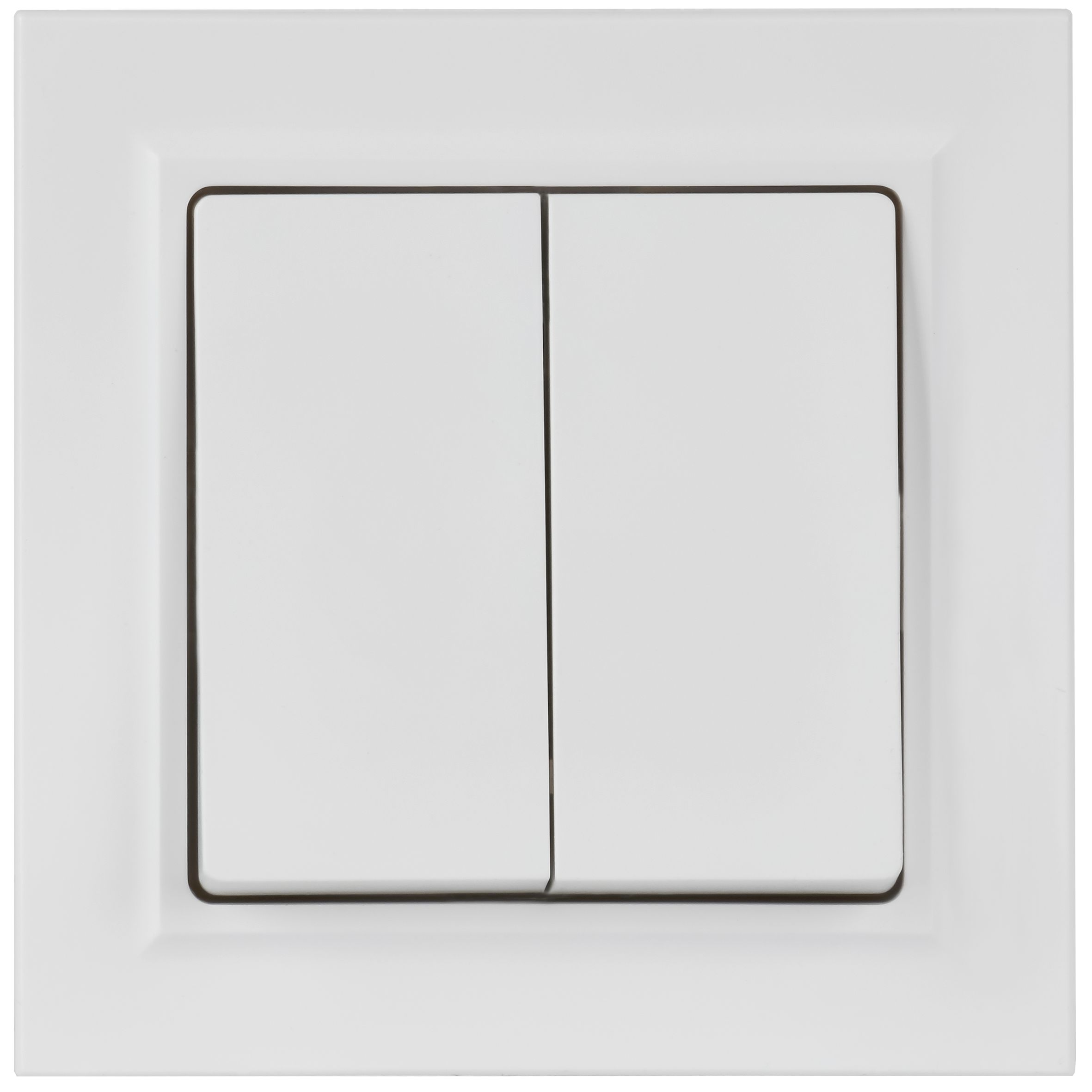 BRITE Выключатель 2-клавишный 10А в сборе ВСР10-2-0-БрАБ арктический белый IEK