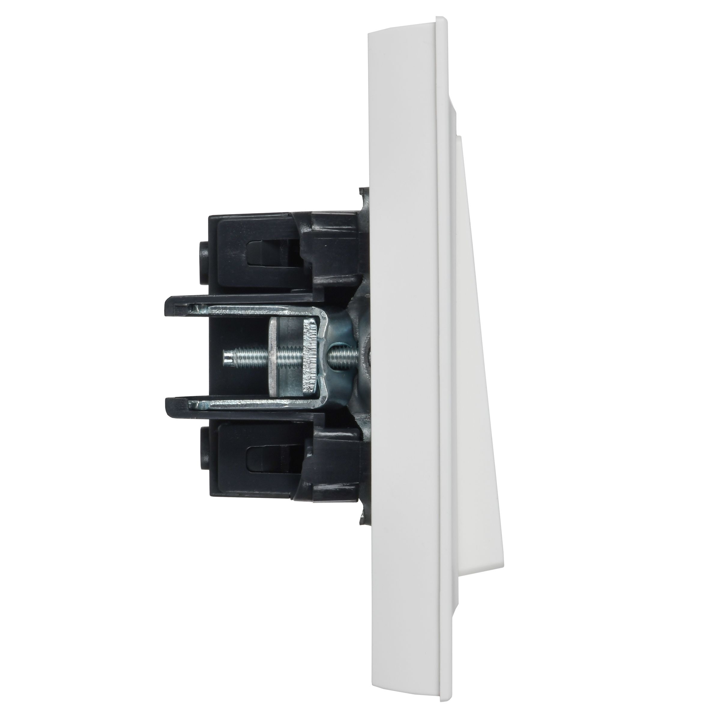 BRITE Выключатель 2-клавишный 10А в сборе ВСР10-2-0-БрАБ арктический белый IEK