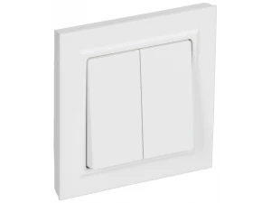 BRITE Выключатель 2-клавишный 10А в сборе ВСР10-2-0-БрАБ арктический белый IEK