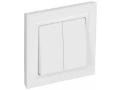 BRITE Выключатель 2-клавишный 10А в сборе ВСР10-2-0-БрАБ арктический белый IEK