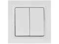 BRITE Выключатель 2-клавишный 10А в сборе ВСР10-2-0-БрАБ арктический белый IEK