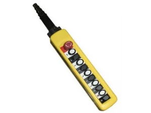 ПКТ-100Б У2, IP65, кнопка БЛОКИРОВКА с фиксацией (красная), вверх, вниз, влево, вправо, вперед, наза