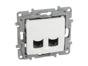 Розетка 2XRJ45 CAT6 UTP NILOE, белый /764574/