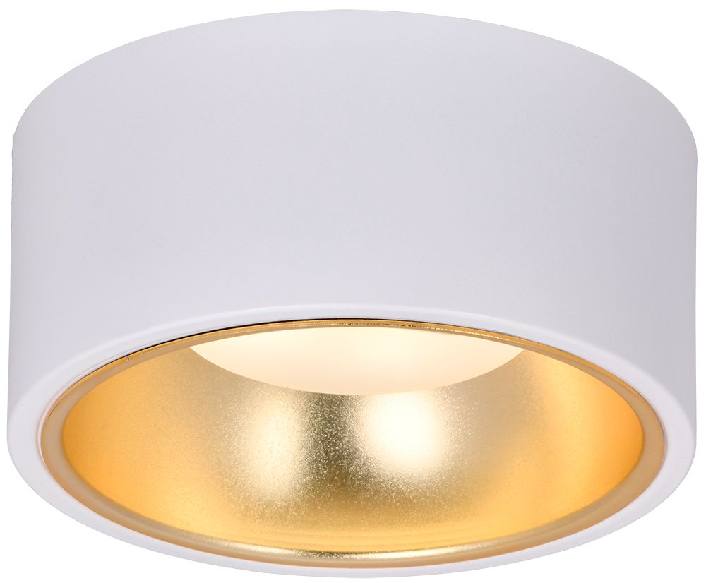 Светильник 4017 накладной потолочный под лампу GX53 белый/золото IEK