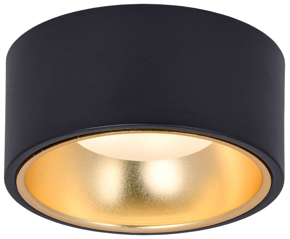 Светильник 4017 накладной потолочный под лампу GX53 черный/золото IEK