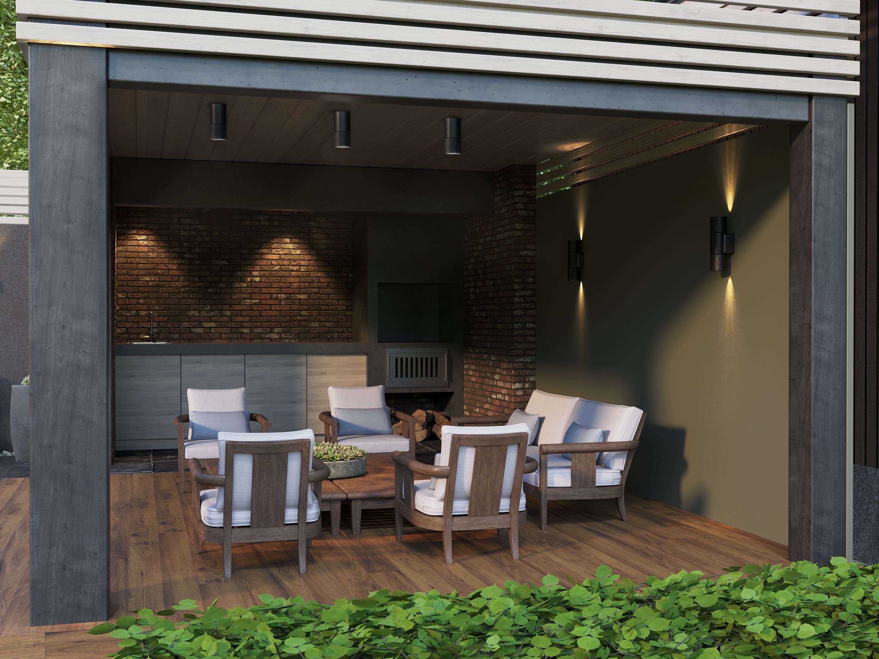 LIGHTING Светильник уличный 5222 потолочный под лампу GU10 IP65 черный ИЭК