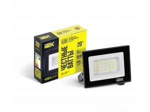 Прожектор СДО 06-20 светодиодный черный IP65 4000 K IEK