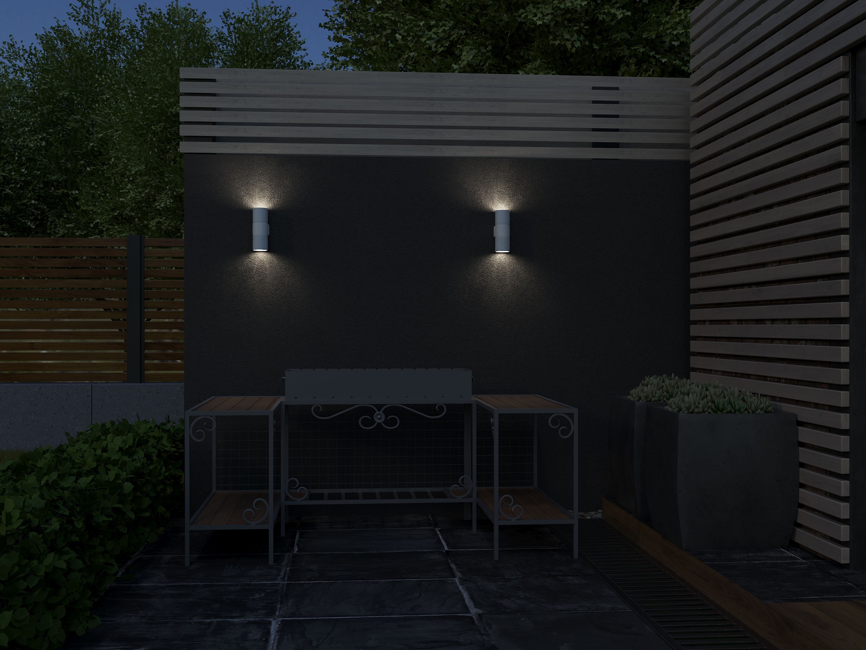 Светильник уличный 5221 настенный под лампу 2хGU10 IP65 белый IEK