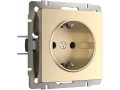 Розетка с заземлением /WL11-SKG-01-IP20 (шампань)