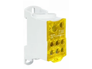 Блок распределительный РБД-160А на DIN-рейку желтый FIXEL