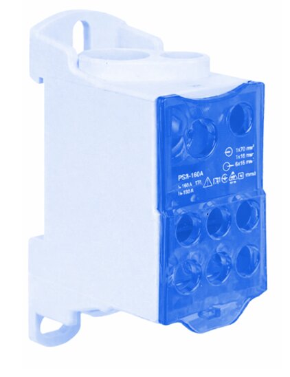 Блок распределительный РБД-160А на DIN-рейку синий FIXEL