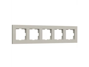 Рамка на 5 постов Slab /W0052917 (дымчатый софт)