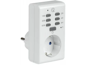 Розетка-таймер электронный РТЭ-2 с индикацией 15мин-6ч 16А IP20 IEK