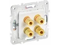 SKANDY Аудиорозетка 4-местная SK-A01W арктический белый IEK