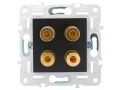 SKANDY Аудиорозетка 4-местная SK-A01Bl черный IEK
