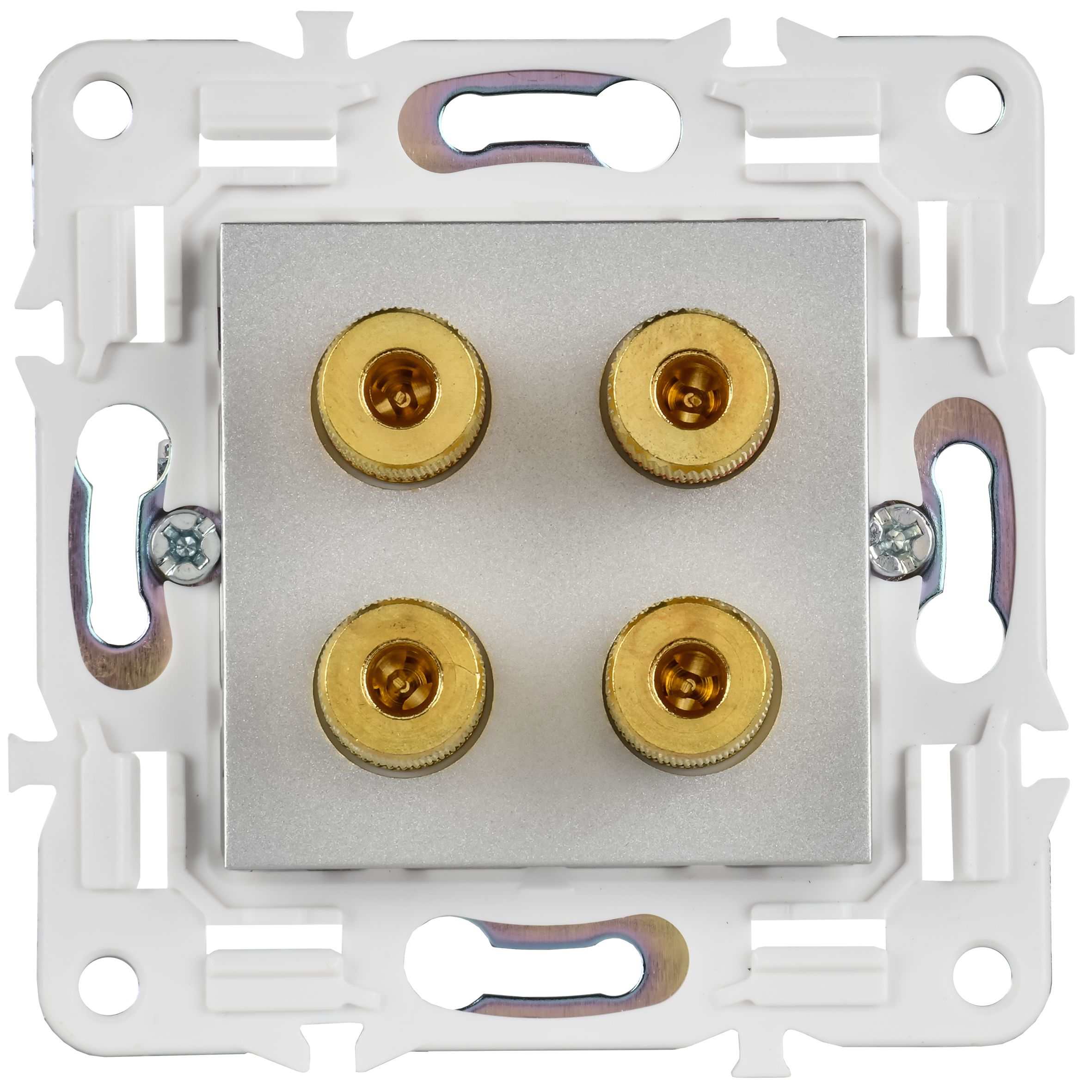 SKANDY Аудиорозетка 4-местная SK-A01S серебряный IEK