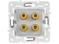 SKANDY Аудиорозетка 4-местная SK-A01S серебряный IEK