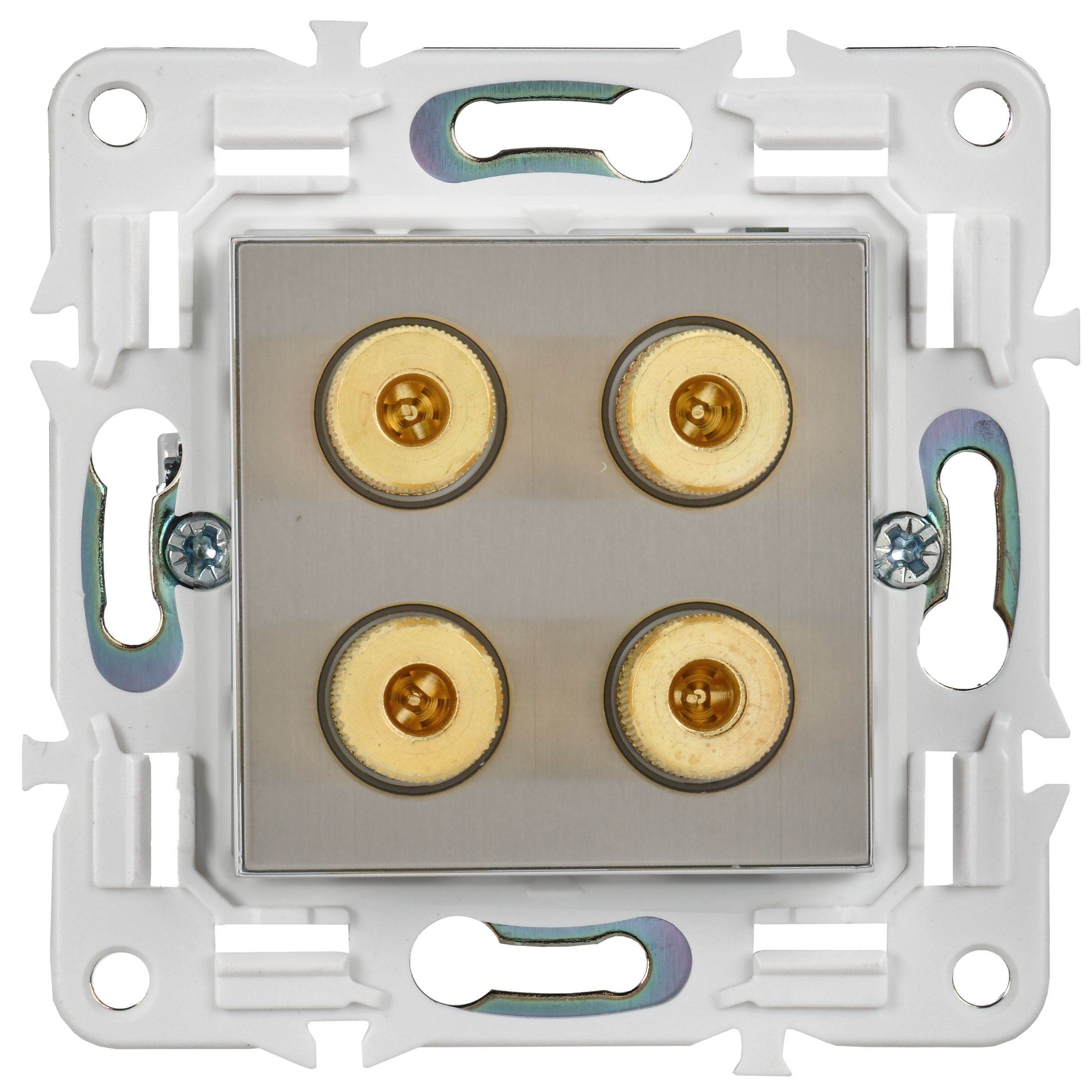 SKANDY Аудиорозетка 4-местная SK-A01N металл никель IEK