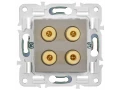 SKANDY Аудиорозетка 4-местная SK-A01N металл никель IEK