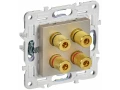SKANDY Аудиорозетка 4-местная SK-A01Sh шампань IEK