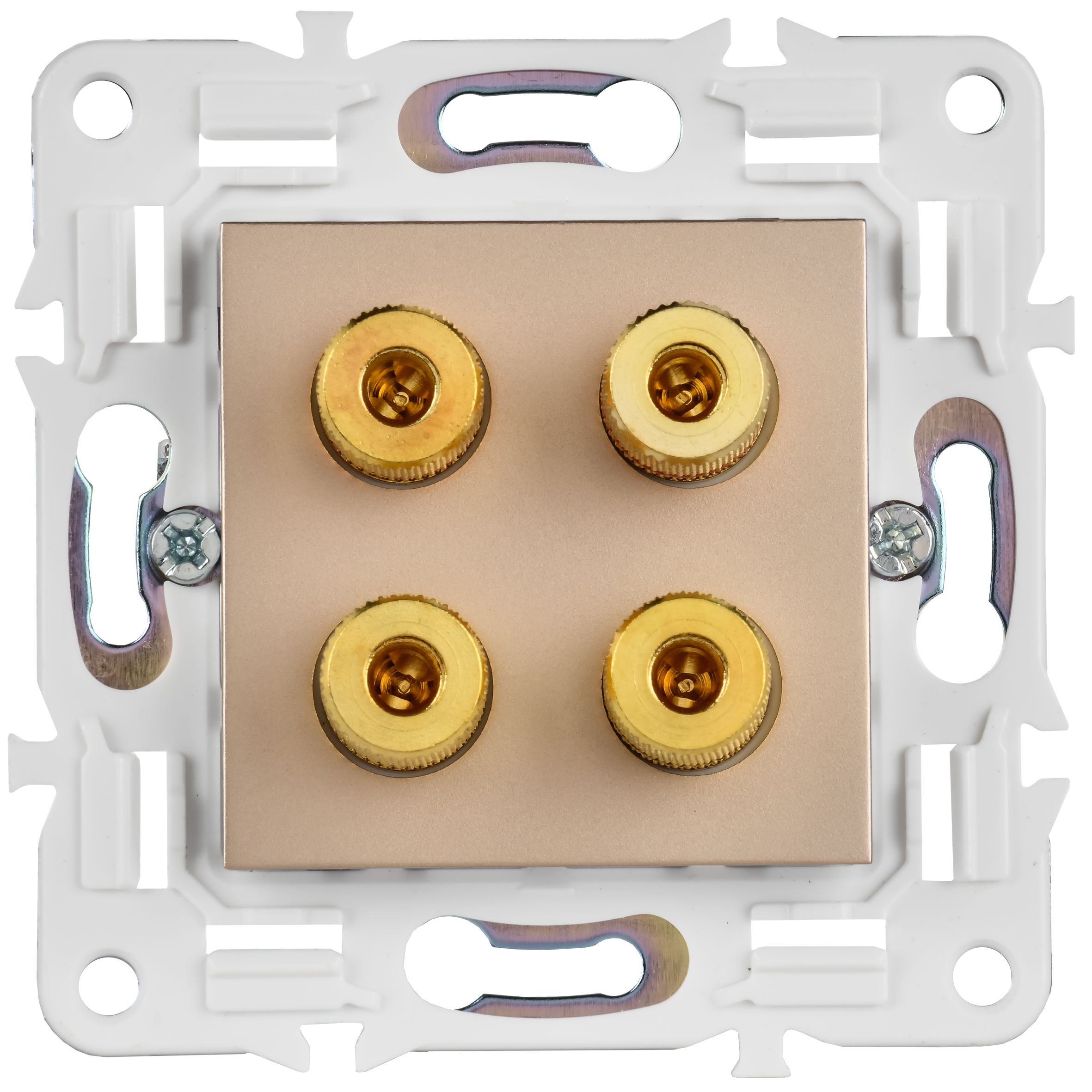 SKANDY Аудиорозетка 4-местная SK-A01Sa песочный IEK