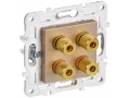 SKANDY Аудиорозетка 4-местная SK-A01Sa песочный IEK