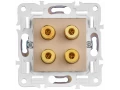 SKANDY Аудиорозетка 4-местная SK-A01Sa песочный IEK