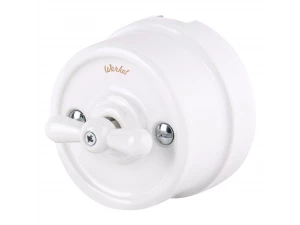 Выключатель на 4 положения двухклавишный /W5620001 (белый) Ретро