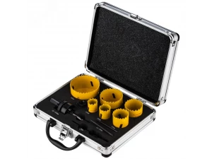 Набор коронок Bimetal (22, 25, 35, 40, 51, 67), 11 предметов, металлический кейс KRANZ